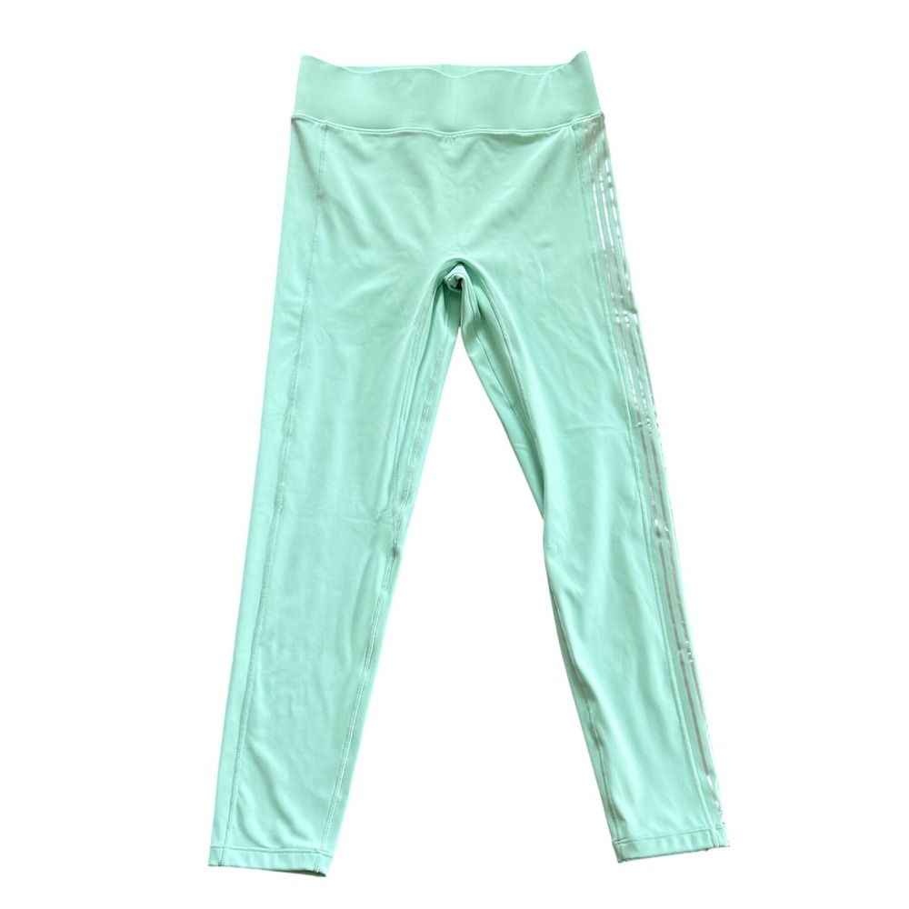 All Access Mint Green High Waisted Leggings Silver Stripe Womens L Large